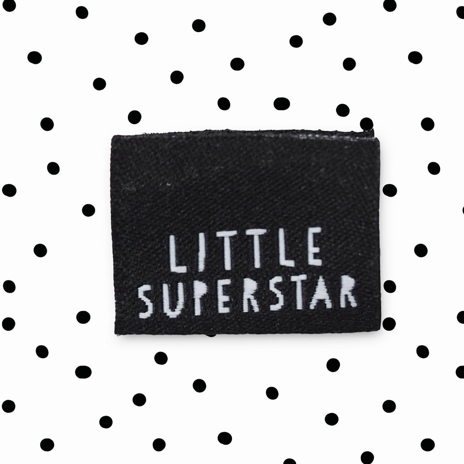 Klapp-Weblabel - *little superstar* schwarz* - 4er Pack