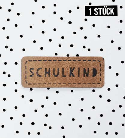 Kunstlederlabel - Schulkind *iron-on*