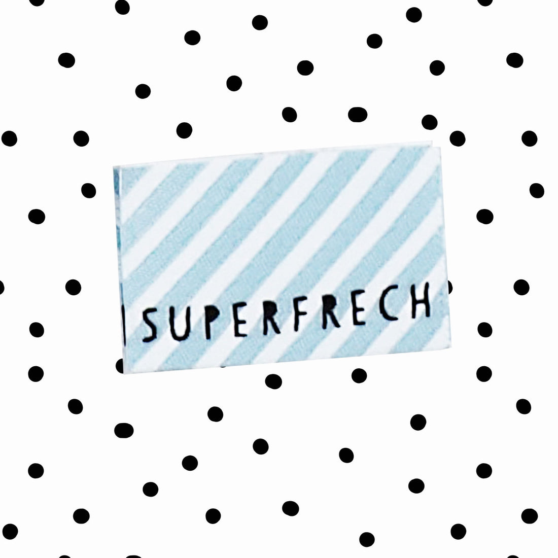 Weblabel *superfrech - Blau* - 3,4 x 2,2 cm - 4er Pack