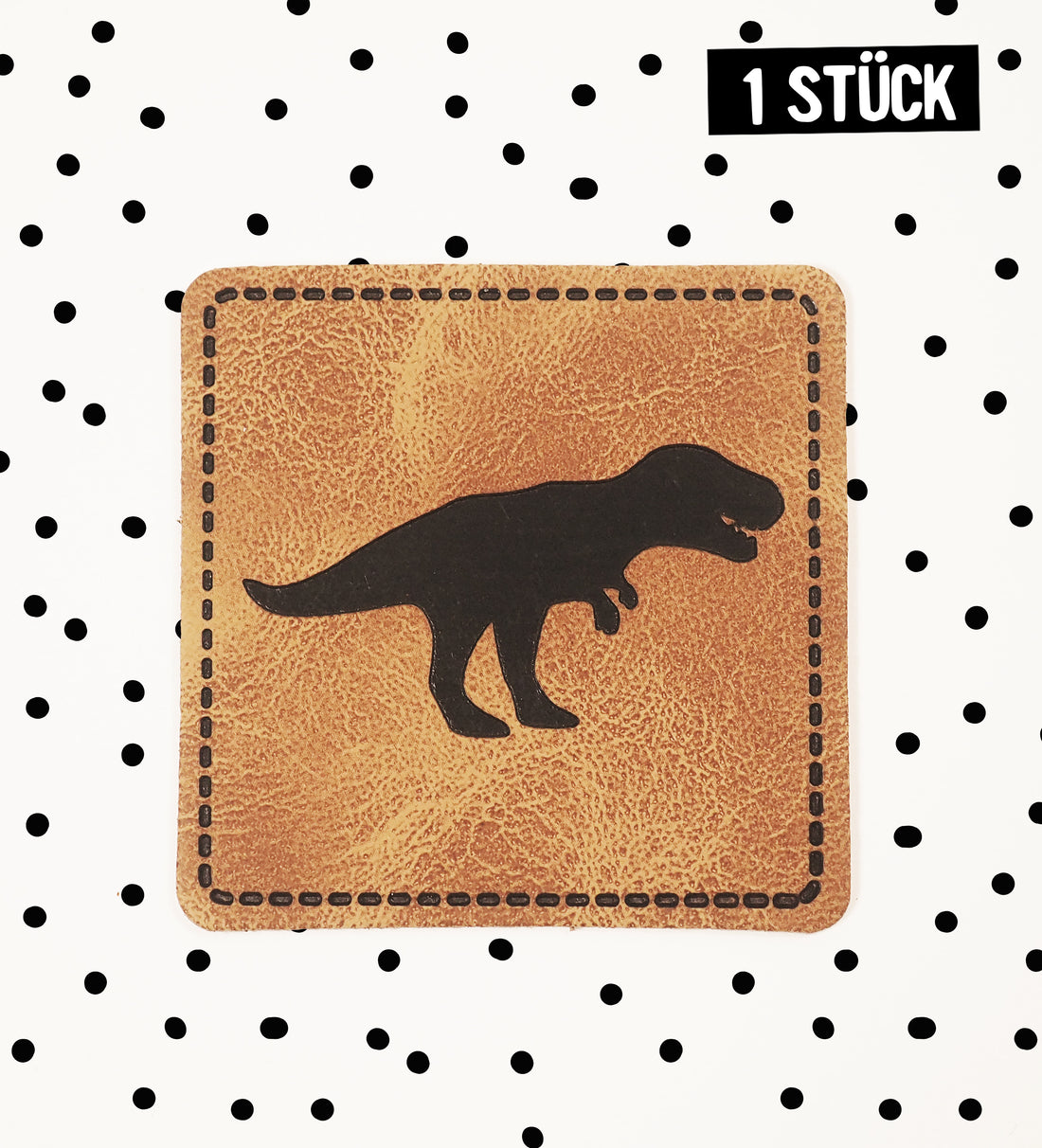 Kunstlederlabel - t-rex *iron-on*