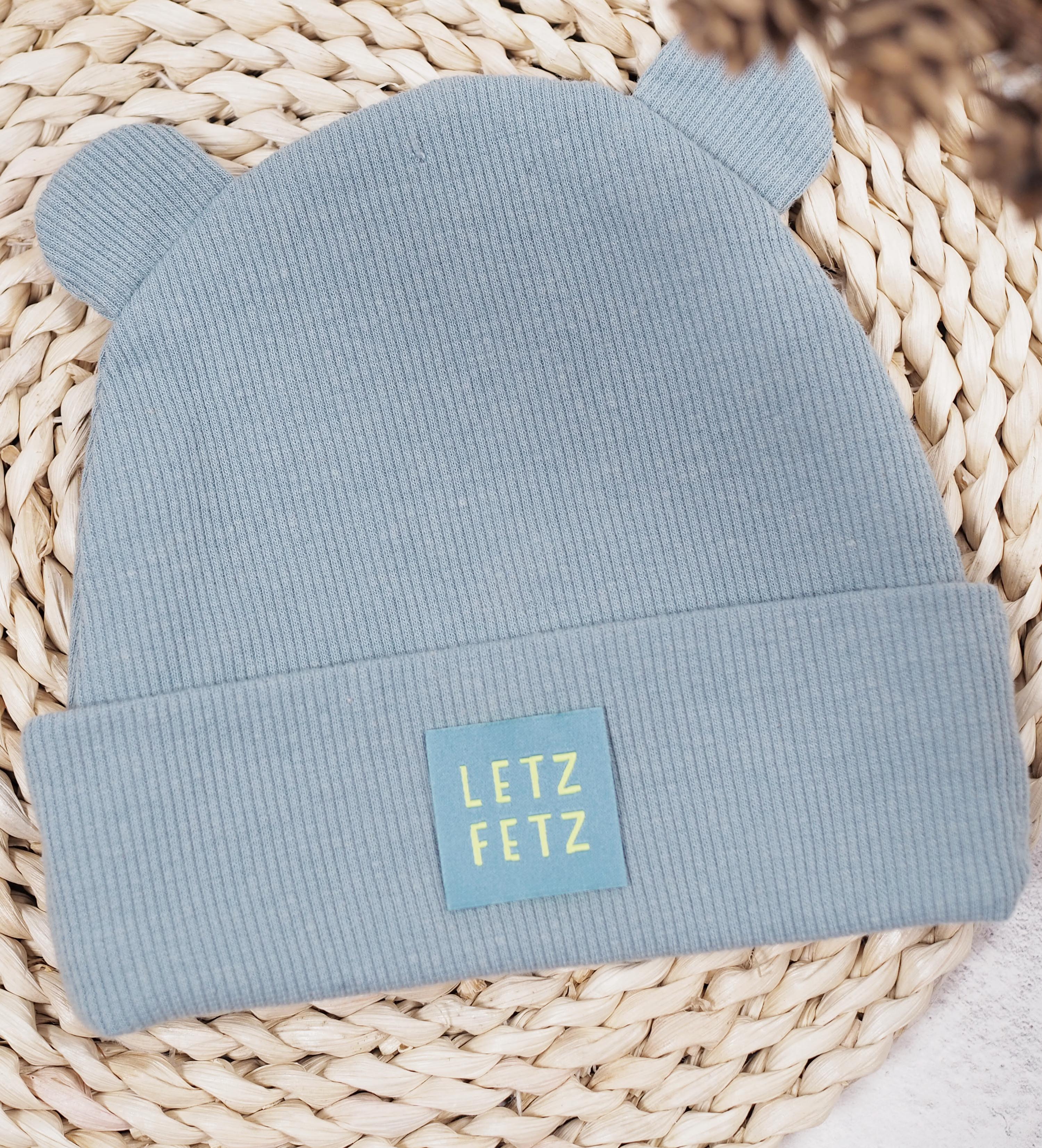 Weblabel *LETZ FETZ* blau/neon gelb - 4er Pack