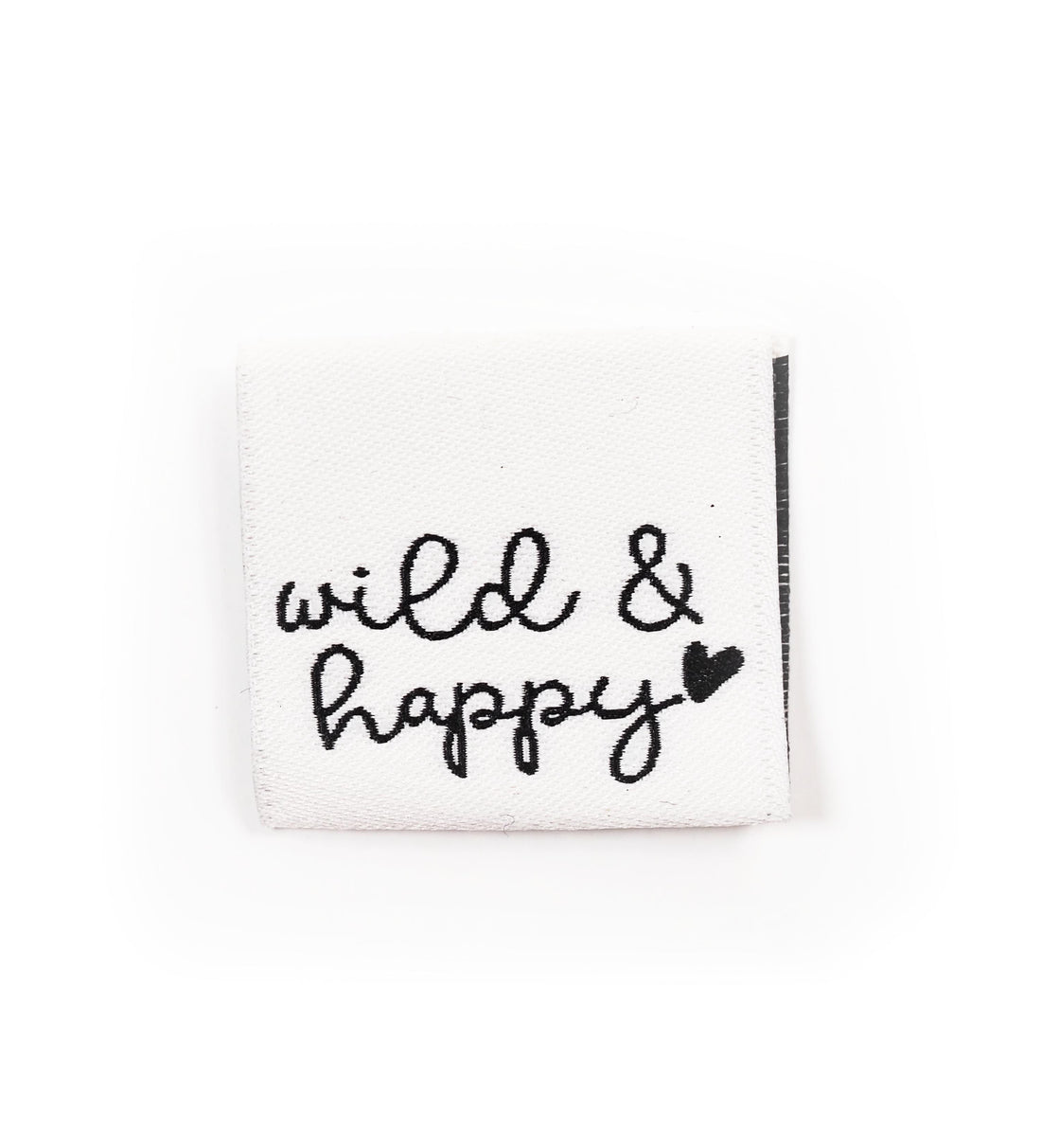 Klapp-Weblabel *wild &amp; happy* weiß - 4er Pack