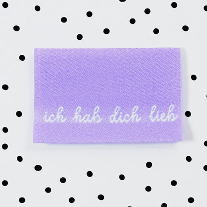 Weblabel * ich hab dich lieb * - 3,4 x 2,2 cm - 4er Pack