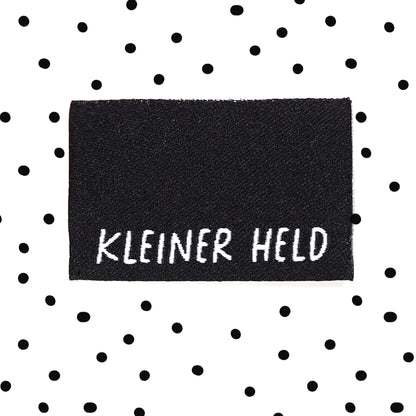 Weblabel * kleiner Held * - 3,4 x 2,2 cm - 4er Pack