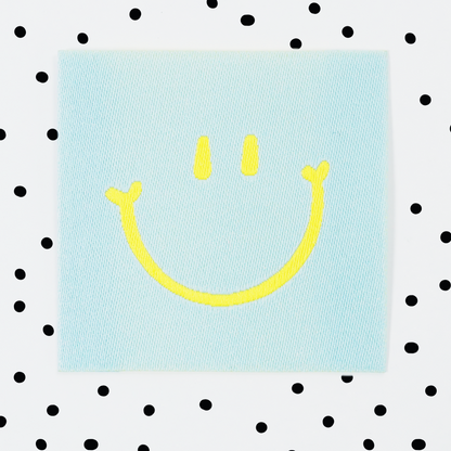 Weblabel *blue smiley* 4x4 cm - 4er Pack