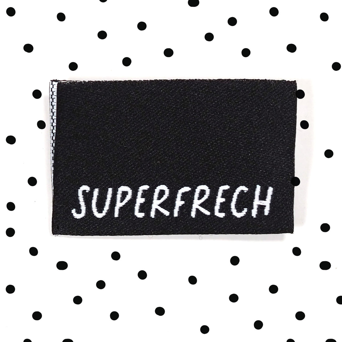 Weblabel * superfrech * - 3,4 x 2,2 cm - 4er Pack