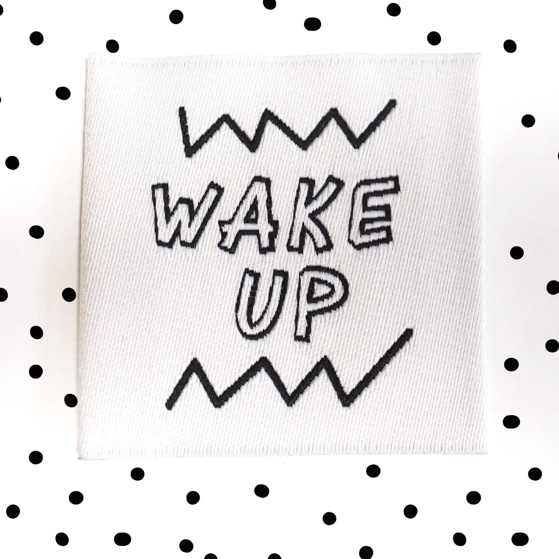 Weblabel *wake up* 4x4 cm - 4er Pack